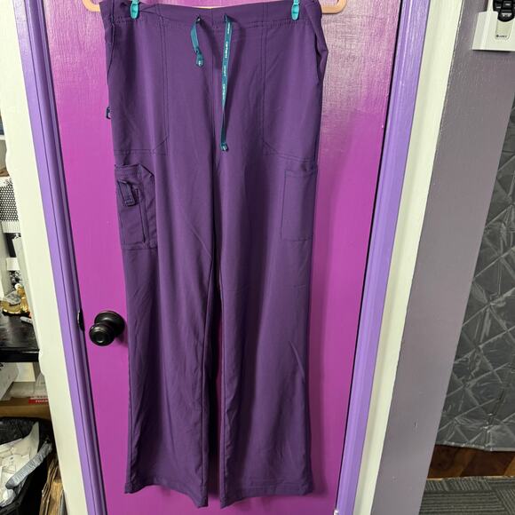 Carhartt Purple Scrub Pants Tall Medium Drawstring Medical Nurse Cargo Scrubs - Picture 2 of 8